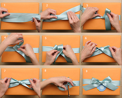 出tiffany的蝴蝶结绑法:)11,长型的礼物盒该怎么绑出双线的蝴蝶结才好
