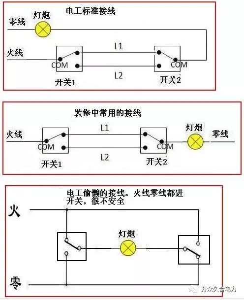 一根线不用二级管双控开关为什么我照着做就是不亮