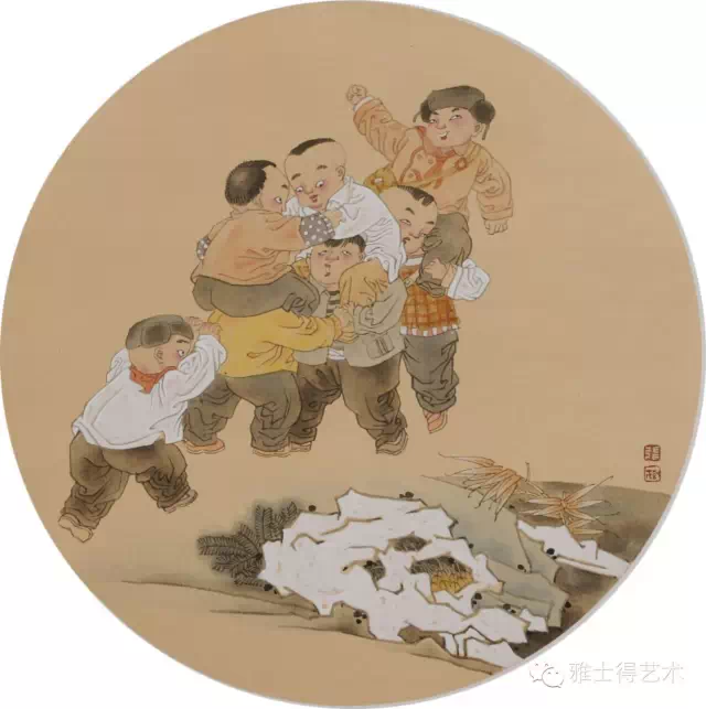 张树茂国画《童年记忆》系列欣赏