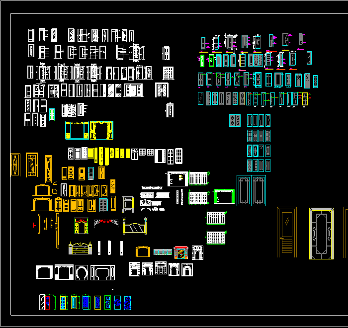 櫃體櫃門cad圖庫圖塊大全,快來領取把