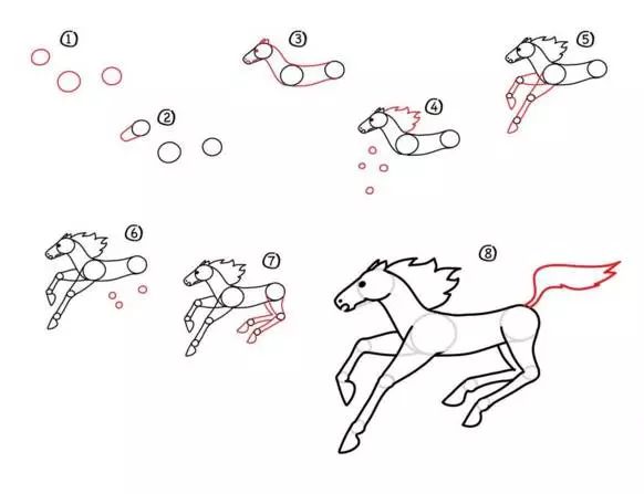 生肖马的简易画法步骤图片