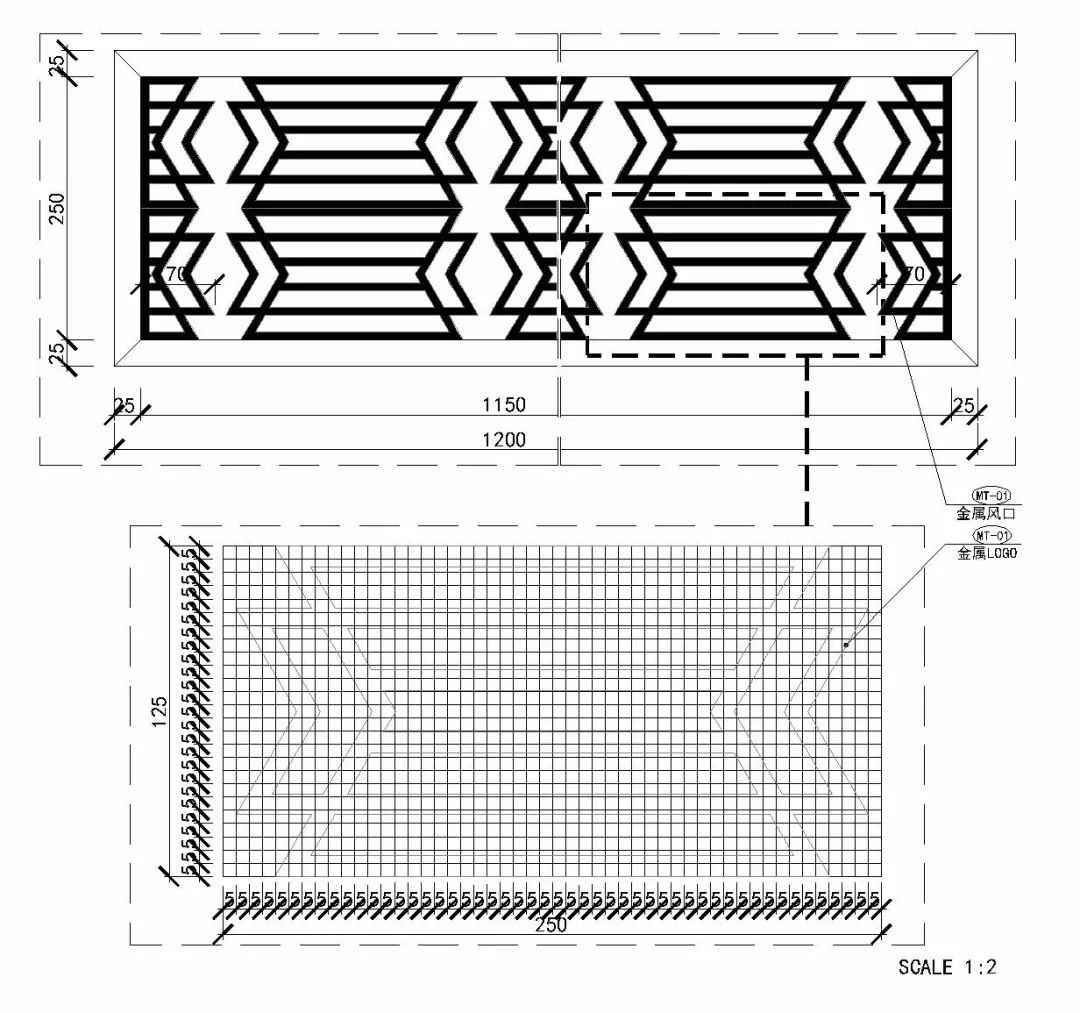 衛生間出風口及迴風口大樣圖▲衛生間手盆櫃鏡櫃豎剖示意圖從淋曾區