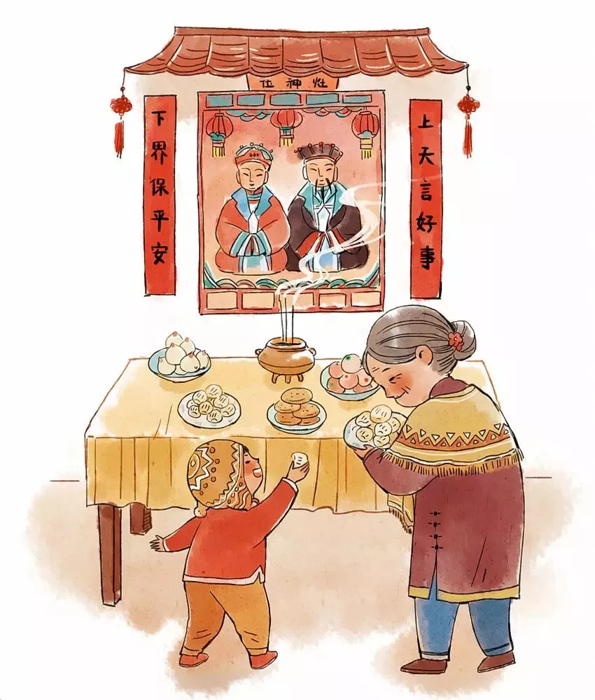 新年民俗民风绘画图片