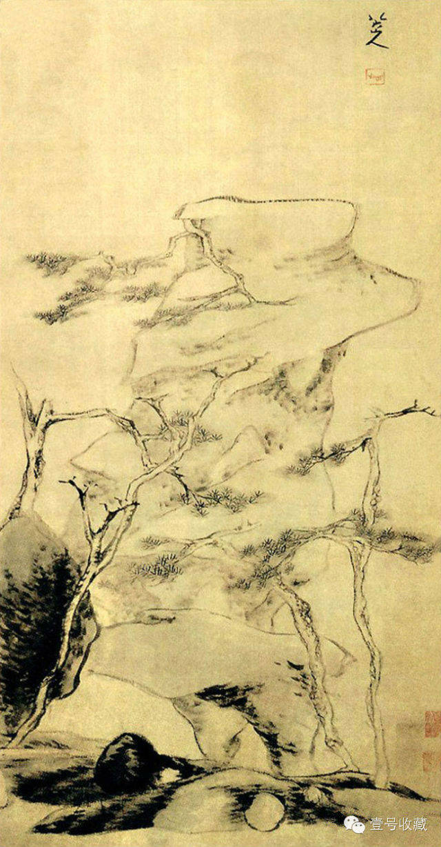 草堂圖 清 吳宏(1615-1680)黃海松石圖 清 弘仁(1610-1664)長松仙館