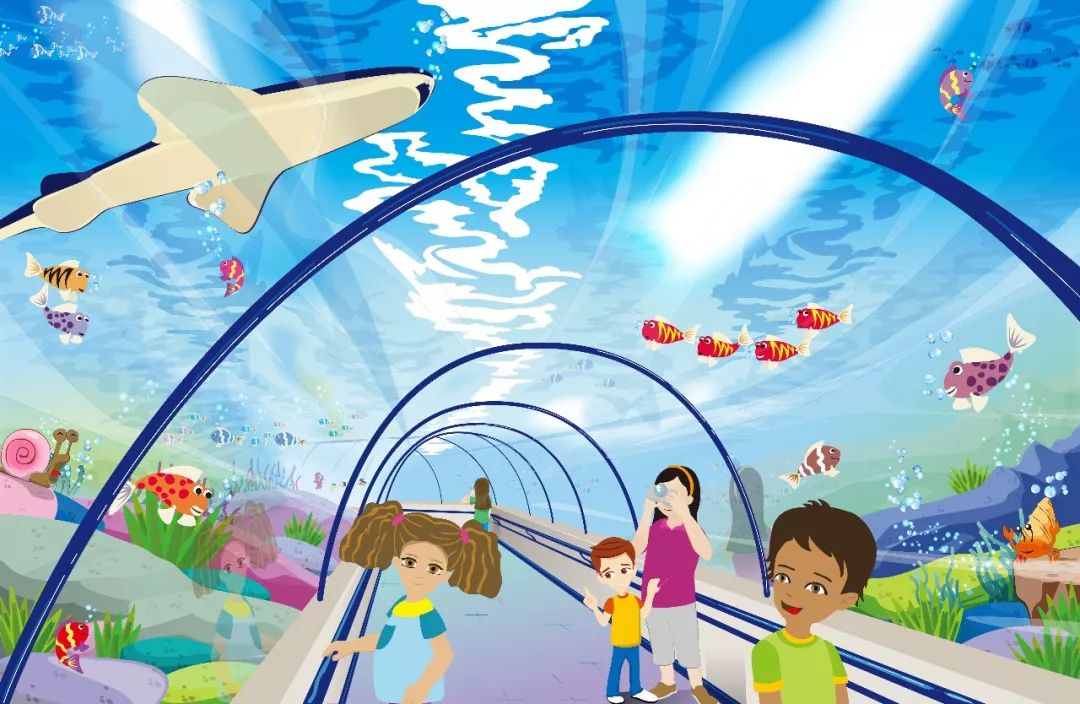 海底隧道简笔画儿童图片
