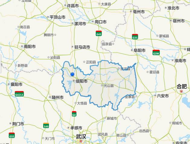 河南信阳地理位置图片