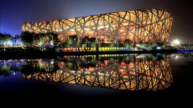 北京奧運會的標誌性建築,夜晚觀賞更加迷人