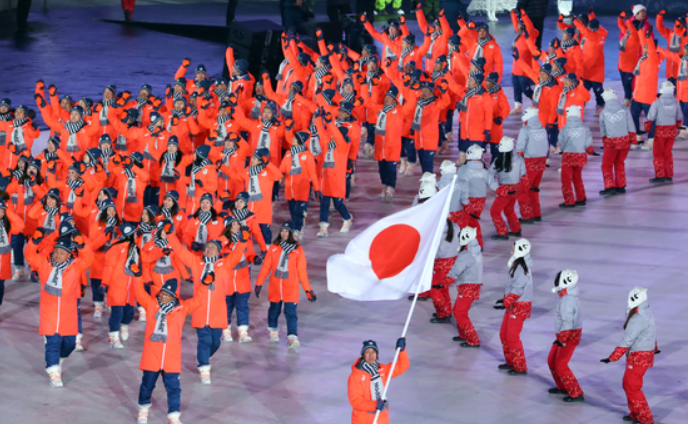 平昌冬奥会开幕式,日本代表队入场