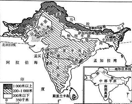 印度气候分布图黑白图片