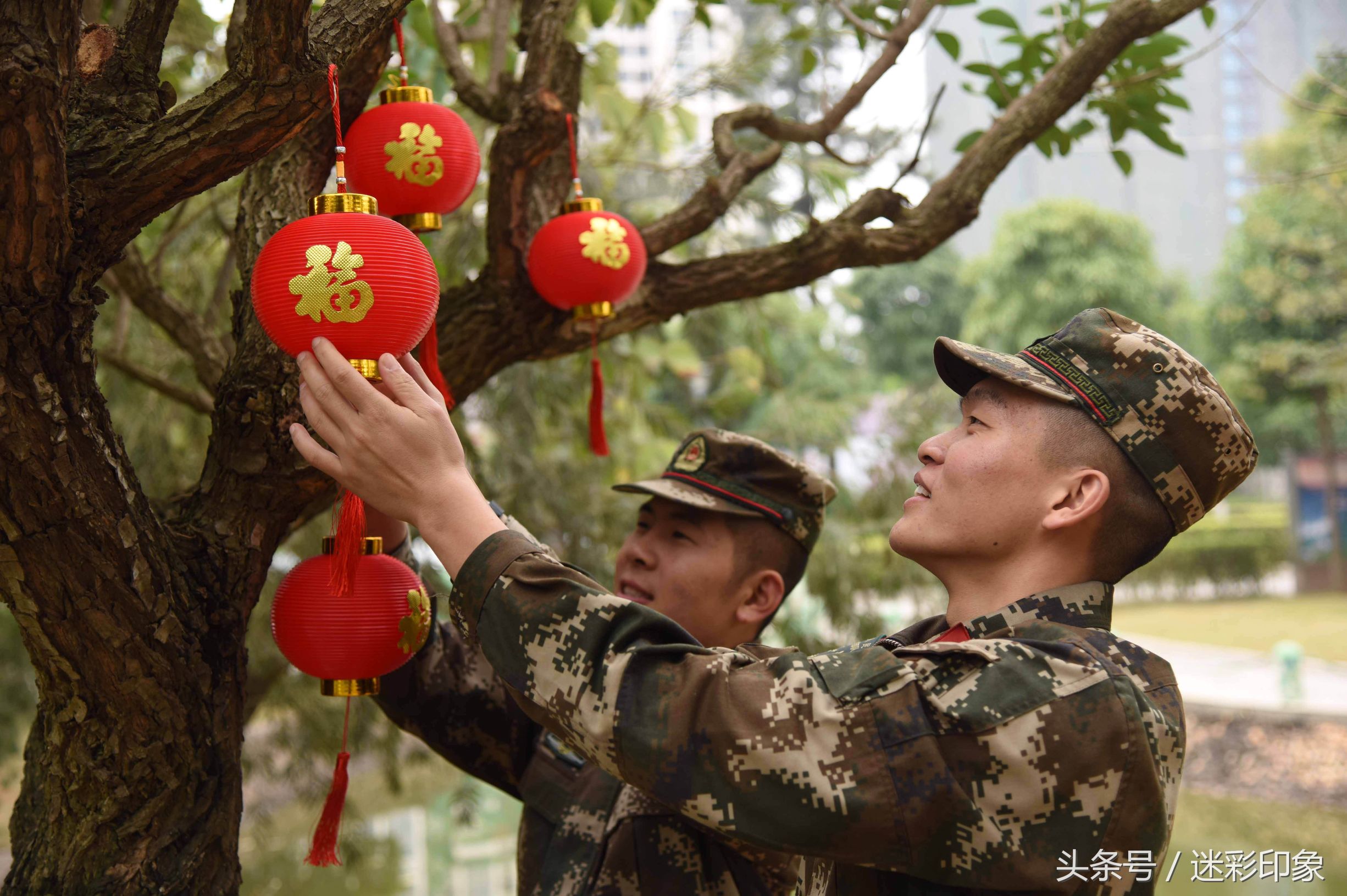 部队过年氛围布置图片图片