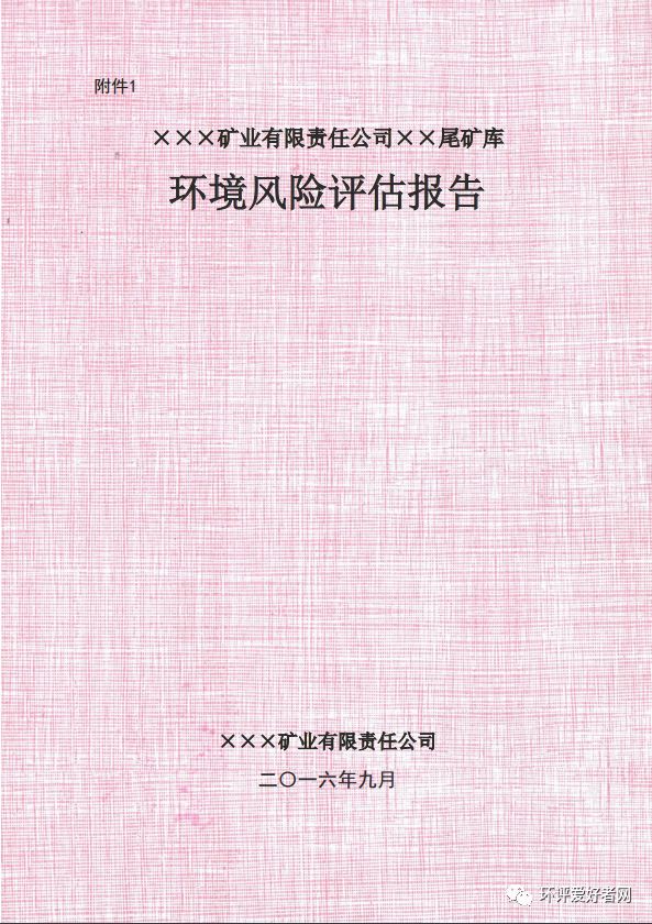 环保部给模板了 环境风险评估报告和应急预案典型案例