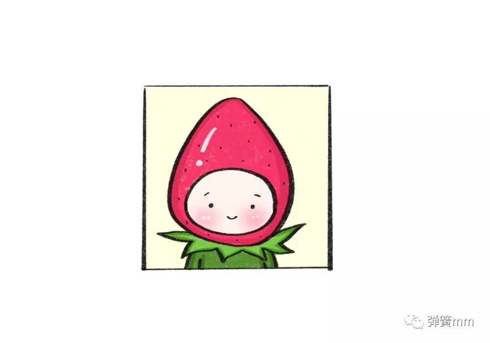 草莓拟人化动漫简笔画图片
