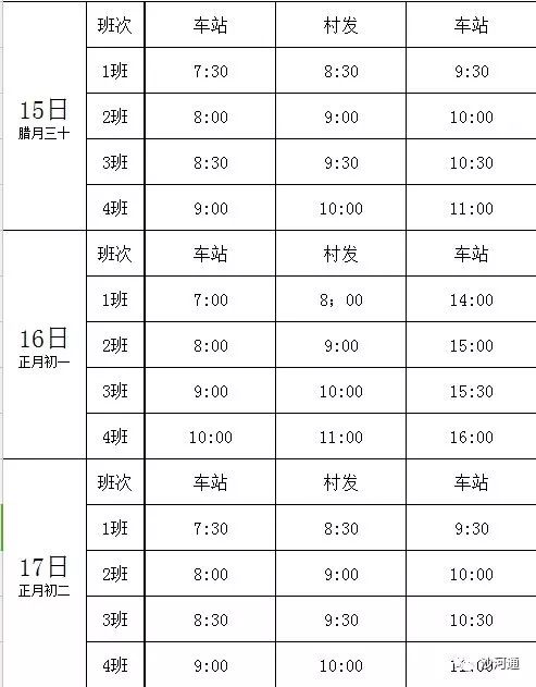 春節期間沙河121112路公交車時間表都在這裡