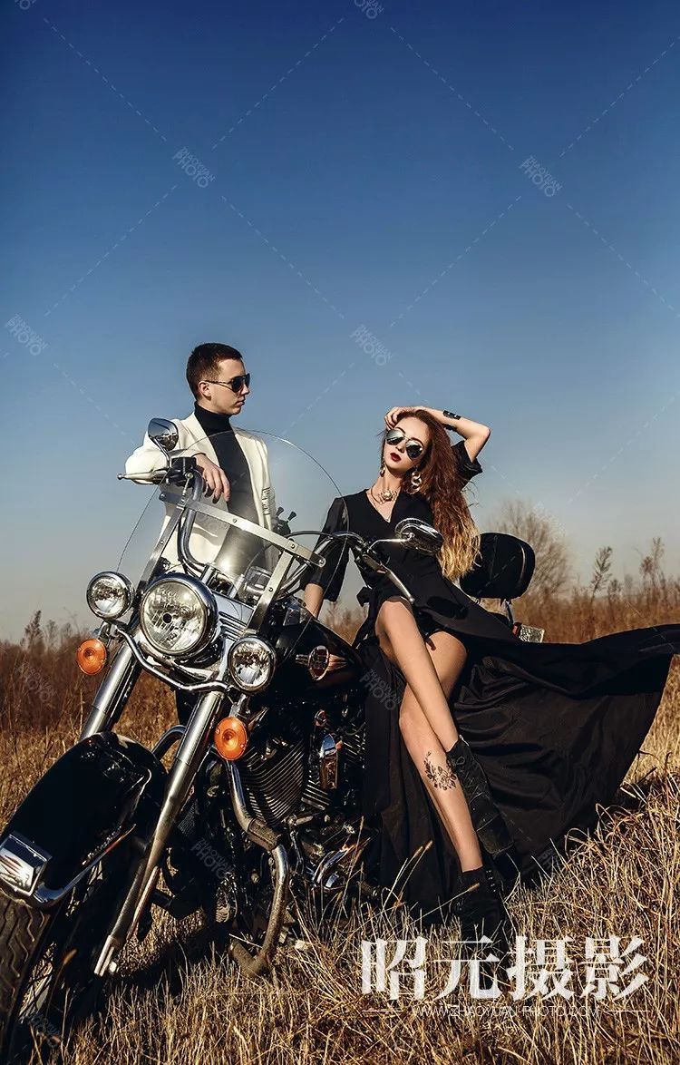 摩托车婚纱照图片大全图片
