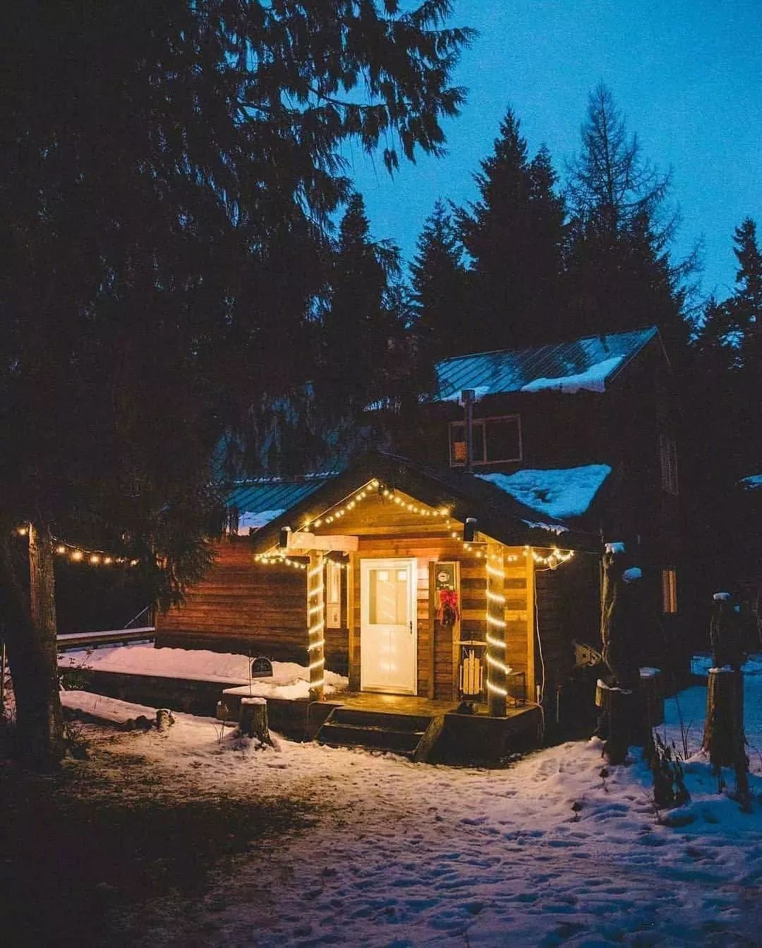 雪地木屋生活图片