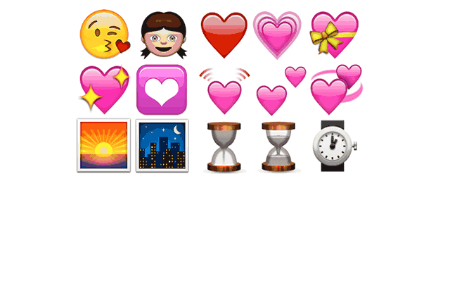 用emoji表情拼爱心图片