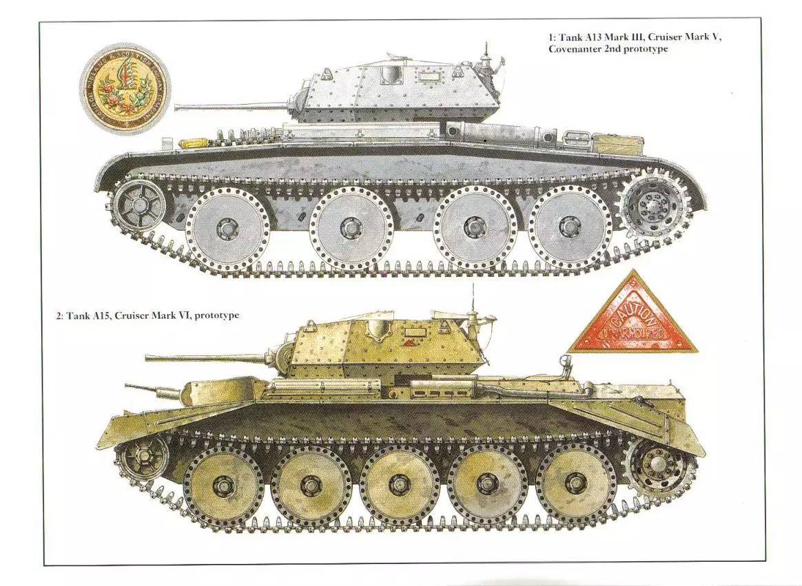 二戰初期英軍a13,a14巡洋坦克,是十字軍戰士坦克的前身十字軍坦克初期