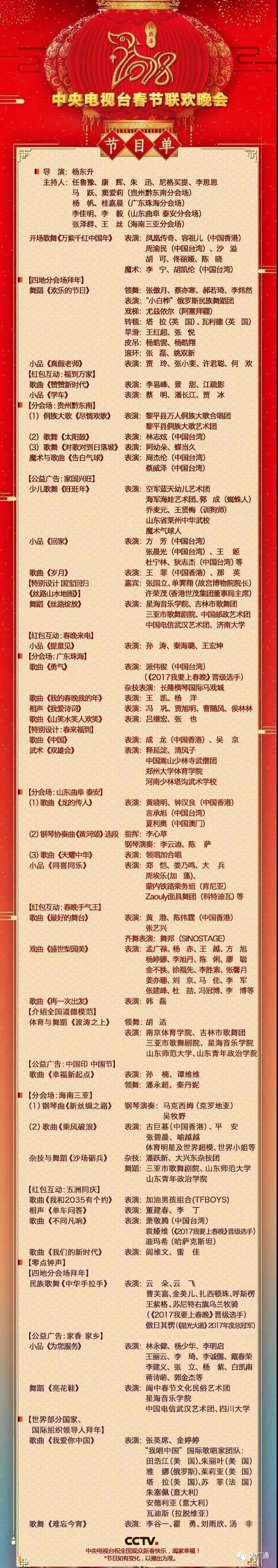 春晚节目单及演员名单图片