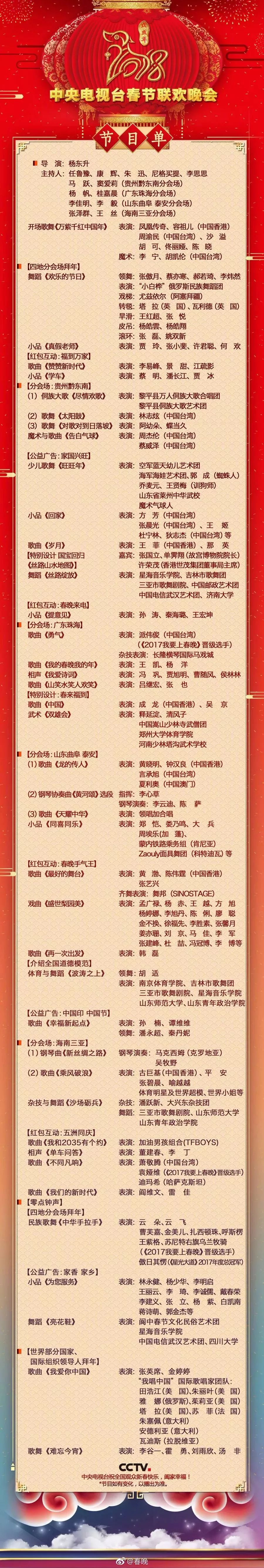 2001春晚节目单表图片