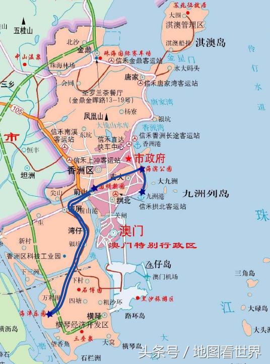 珠海地图 放大图片