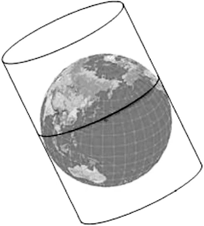 地球圆柱投影图图片