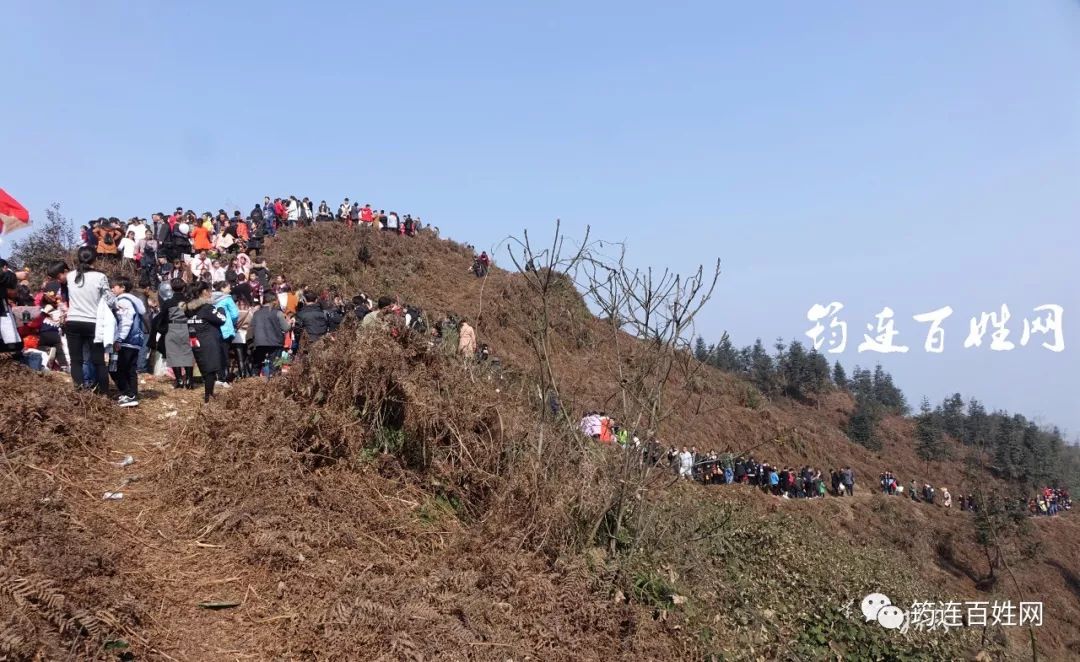 昨天大年初一巡司鎮魯班山山頂人山人海熱鬧極了