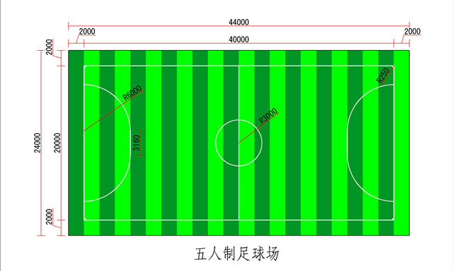 5m;2,换人区:1*5m*2位/半场;1,标准五人制足球场规格为:(长)40m*(宽)