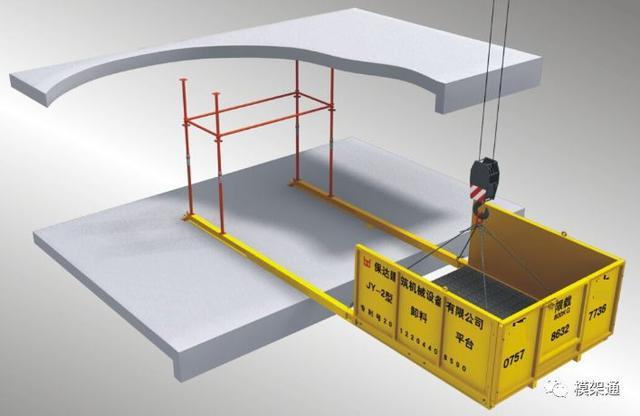 新型悬挑式卸料平台 第一次见 无需预埋