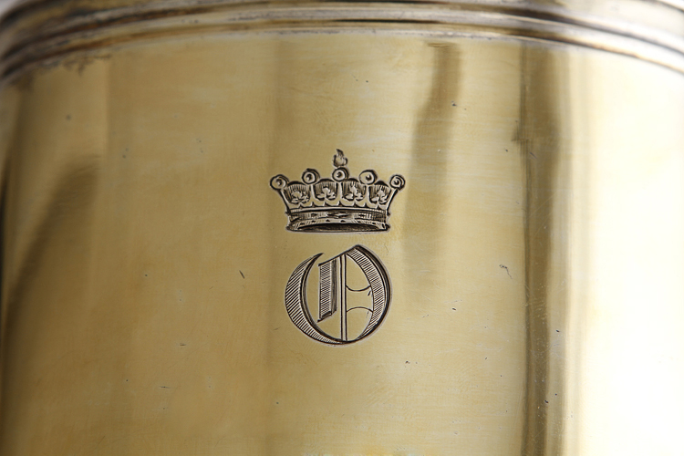 《时光海西洋文化》英国1865年带皇室贵族徽记银鎏金茶叶罐