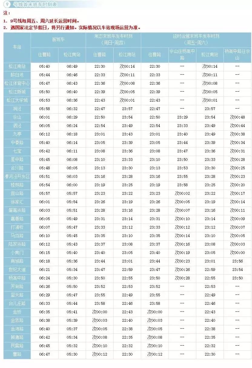 上海15号线地铁时刻表图片