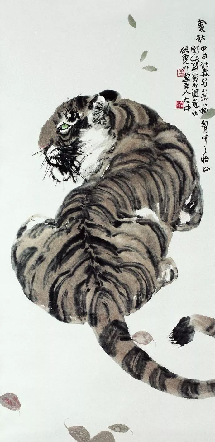 冯大中画虎精品画图片