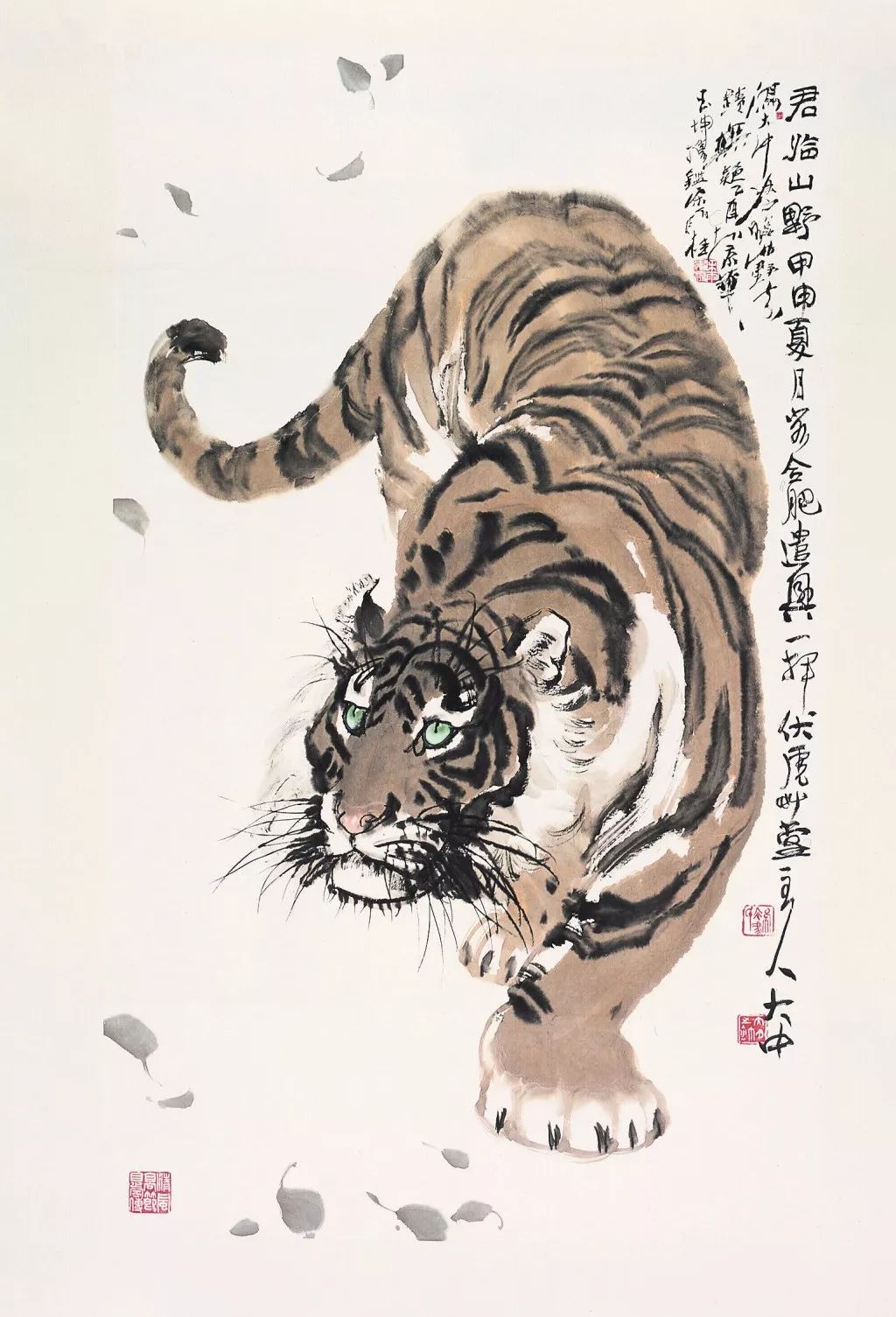 冯大中画虎精品画图片