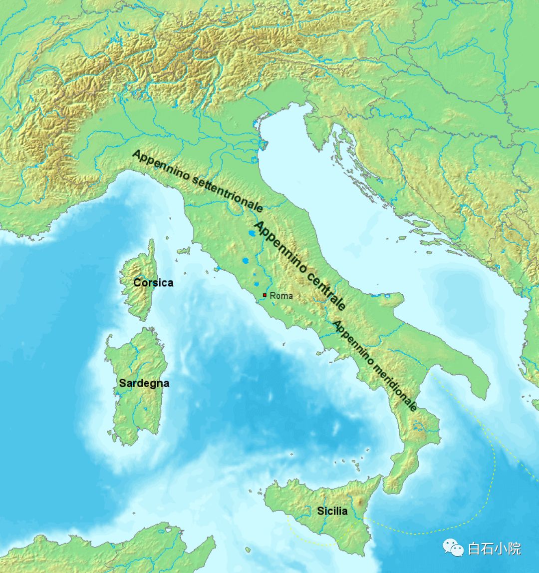 欧洲亚平宁半岛地图图片