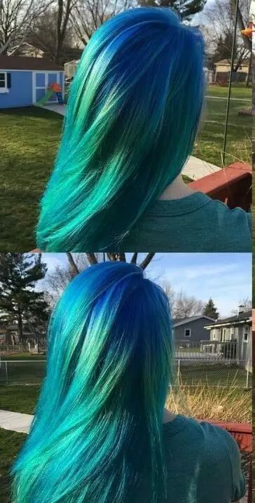 很心动昨天做过一期百事可乐蓝的发色专题所以这两种颜色碰撞在一起