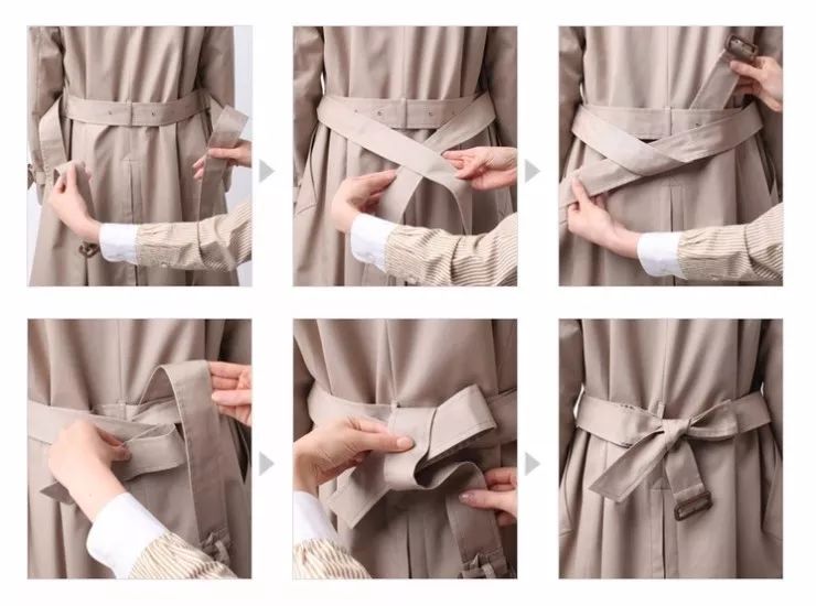 大衣腰带的简单系法图片
