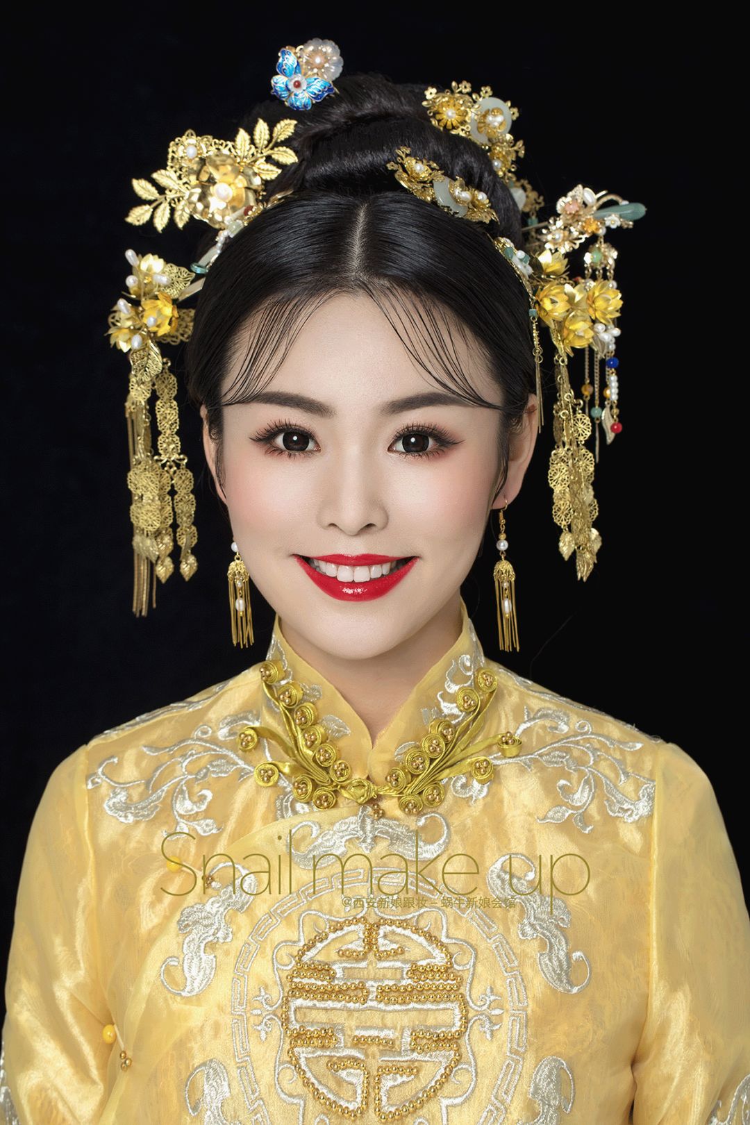 中式婚礼发型大脸图片