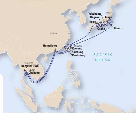 近日,美國總統輪船(apl)宣佈,將開通一條東亞近海航線——日本-中