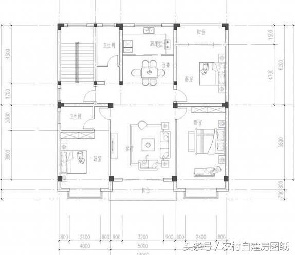 3款帶門面商住房農村建房設計圖,第1款最實用,第3款很有特色