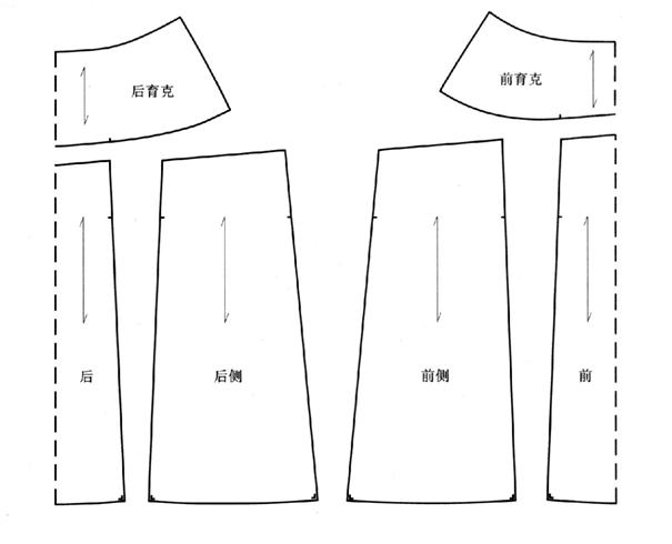 3,变化款式纸样(4)育克缩褶裙3,变化款式纸样(4)育克缩褶裙
