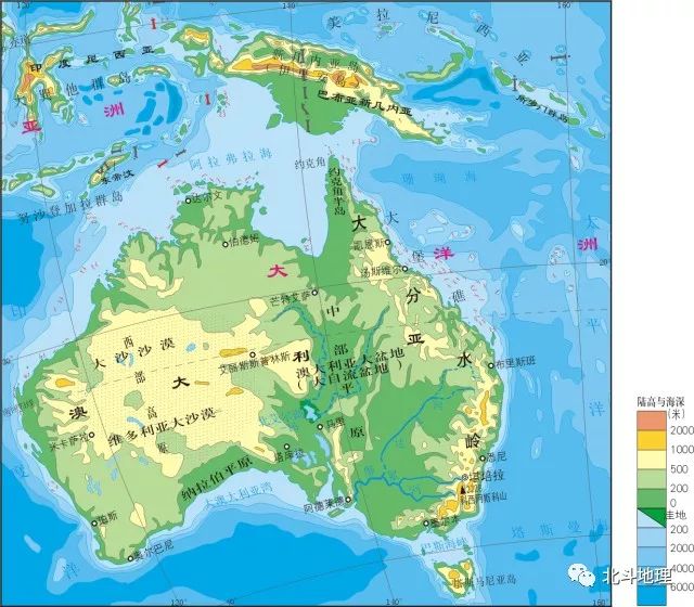 澳大利亚地形图手绘图片