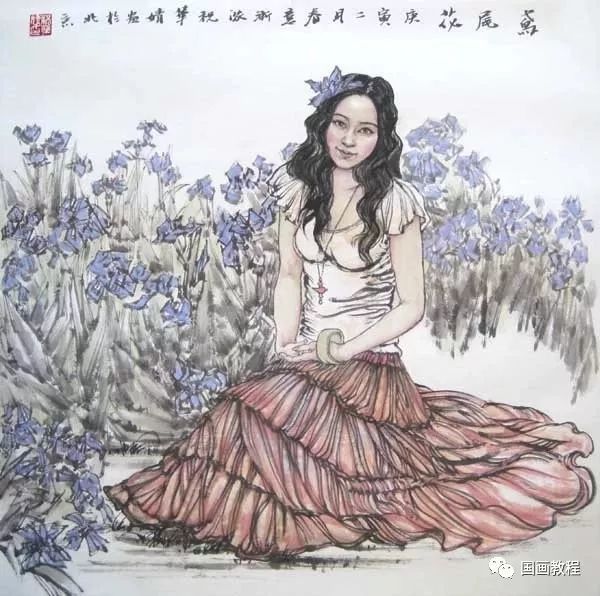 青年女畫家祝華婧水墨人物欣賞漂亮