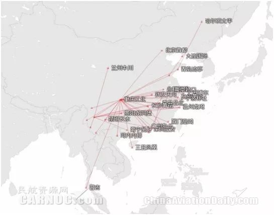 干线航线网络为主重庆航空在2010年,2011年以及2014年均未引进飞机