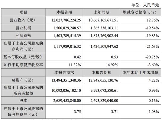 森马服饰的主要财务数据