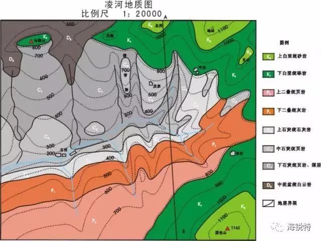 構造地質現象等地質內容正投影到地形圖(水平面)上得到的一種圖件