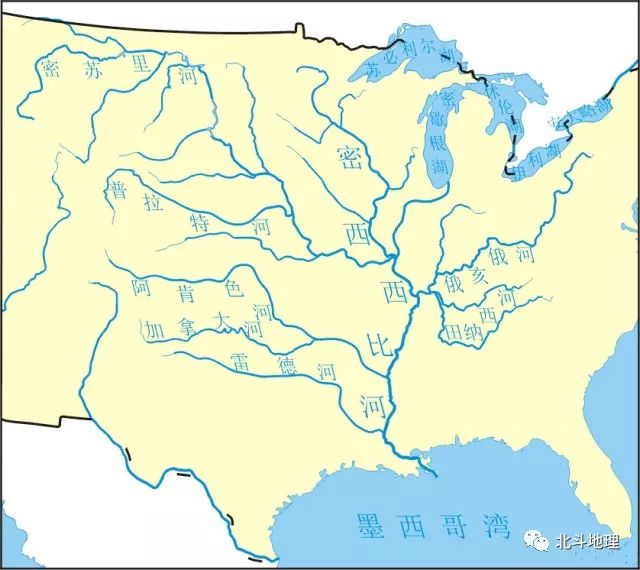 北美洲河流地图图片