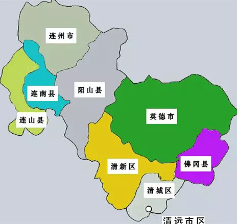 清远市各县地图图片