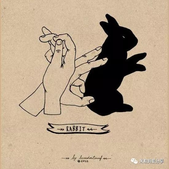 小兔子手影步骤图图片