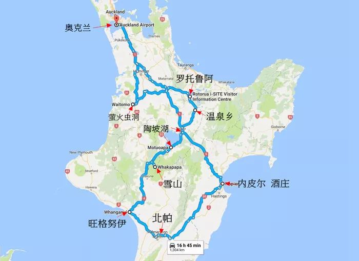 新西兰北岛地理位置图片