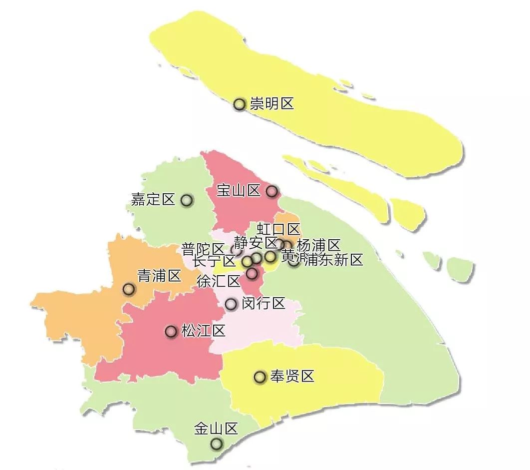 对小学生的爸妈来说,当然是越近越好,下图是上海区域分布图↓所以