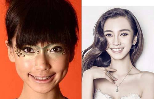 還有教主的媳婦兒angelababy,整牙前後的對比照簡直判若兩人整牙後的